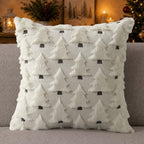 Christmas Pillow Covers 16x16 inch Set of 2 Christmas Decorations Soft Plush Faux Fur Wool Cream White Christmas, alternate