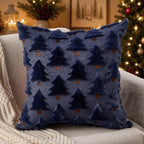 Christmas Pillow Covers 16x16 inch Set of 2 Navy Blue Christmas Decorations Soft Plush Faux Fur Wool Christmas, alternate