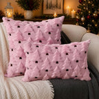 Christmas Pillow Covers 16x16 inch Set of 2 Pink Christmas Decorations Soft Plush Faux Fur Wool Christmas Tree, alternate