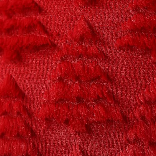 Christmas Pillow Covers 18 x 18 Set of 2 Christmas Decoration Red Xmas Tree Pillow Cases Plush Faux Fur Soft, alternate view