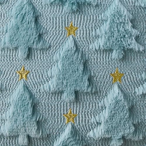 Christmas Pillow Covers 18x18 inch Set of 2 Blue Christmas Tree Pillow Covers Decorations Plush Faux Fur Soft, alternate view