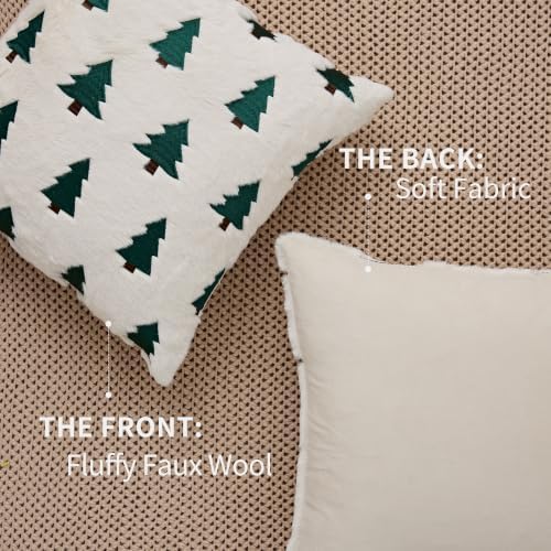 Christmas Pillow Covers 18x18 Pack 2 Beige Home Xmas Decor P023A18, alternate view 4