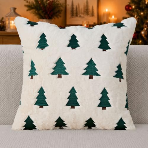 Christmas Pillow Covers 18x18 Pack 2 Beige Home Xmas Decor P023A18, alternate view 5