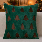 Christmas Pillow Covers 18x18 Pack 2 Green Plush Xmas Decor P022C18, alternate view 5