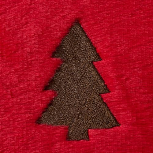 Christmas Pillow Covers 18x18 Pack 2 Red Plush Xmas Decor P022D18, alternate view 3