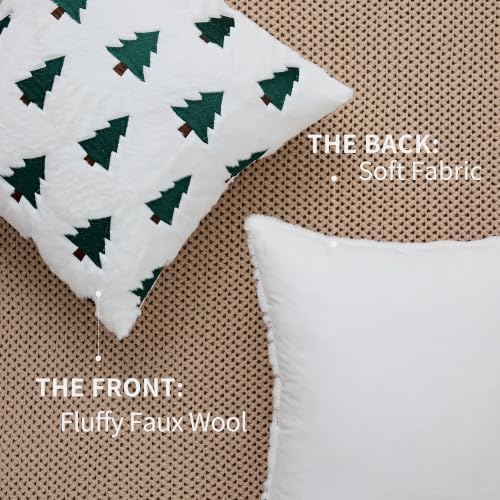 Christmas Pillow Covers 18x18 Pack 2 White Home Xmas Decor P023B18, alternate view 4