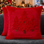 Christmas Pillow Covers 18x18 Red Xmas Tree Plush Decor PT024E18