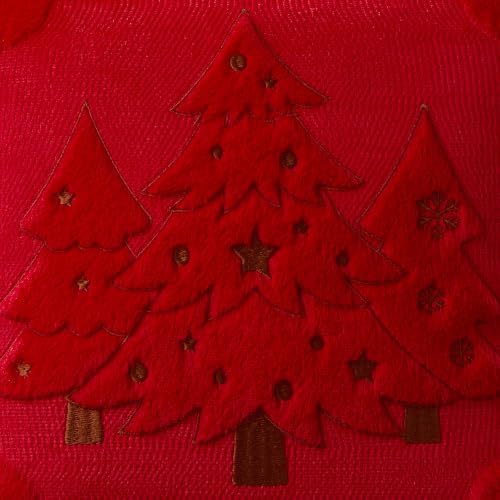 Christmas Pillow Covers 18x18 Red Xmas Tree Plush Decor PT024E18, alternate view 3