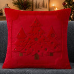 Christmas Pillow Covers 18x18 Red Xmas Tree Plush Decor PT024E18, alternate view 5