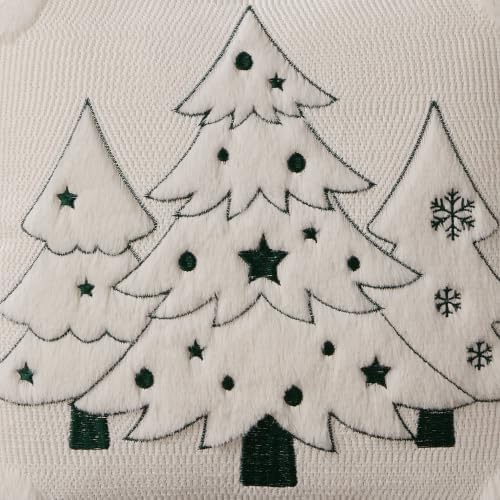 Christmas Pillow Covers 18x18 White Xmas Tree Plush PT024D18, alternate view 3