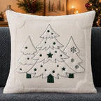 Christmas Pillow Covers 18x18 White Xmas Tree Plush PT024D18, alternate view 5