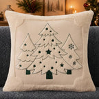 Christmas Pillow Covers 20x20 Beige Xmas Tree Plush PT024B20, alternate view 5