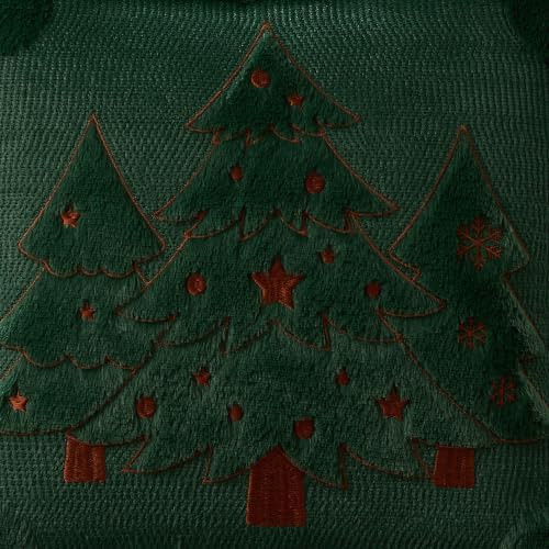 Christmas Pillow Covers 20x20 Green Xmas Tree Plush Decor PT024A20, alternate view 3