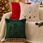 Christmas Pillow Covers 20x20 Green Xmas Tree Plush Decor PT024A20, alternate view 6