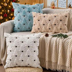 Christmas Pillow Covers 20x20 inch Set of 2 Blue Christmas Decorations Soft Plush Faux Fur Wool Christmas Tree, alternate