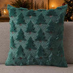 Christmas Pillow Covers 20x20 inch Set of 2 Christmas Decorations Soft Plush Faux Fur Wool Green Christmas Tree, alternate