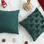 Christmas Pillow Covers 20x20 inch Set of 2 Christmas Decorations Soft Plush Faux Fur Wool Green Christmas Tree, alternate