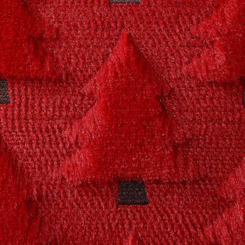 Christmas Pillow Covers 20x20 inch Set of 2 Christmas Decorations Soft Plush Faux Fur Wool Red Christmas Tree, alternate view