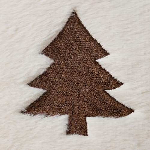 Christmas Pillow Covers 20x20 Pack 2 Beige Plush Xmas Decor P022A20, alternate view 3