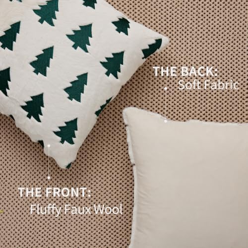 Christmas Pillow Covers 20x20 Pack 2 Plush Faux Xmas Decor P022B20, alternate view 4