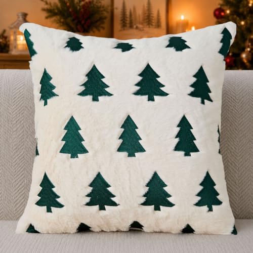 Christmas Pillow Covers 20x20 Pack 2 Plush Faux Xmas Decor P022B20, alternate view 5