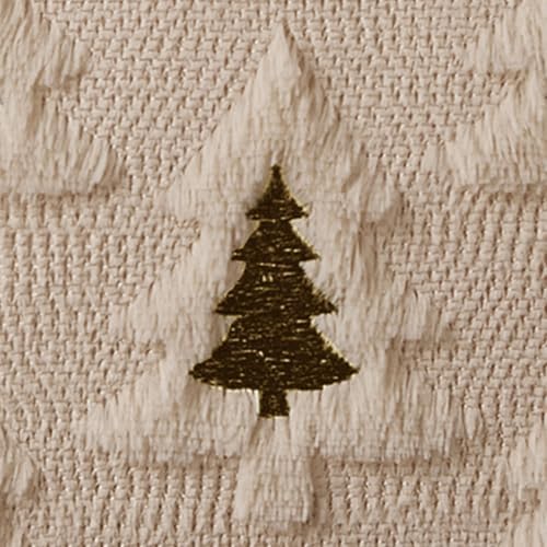 Christmas Pillow Covers 20x20 Set of 2 Beige Brown Xmas Tree Pillow Covers Soft Plush Faux Fur Christmas, alternate view 3