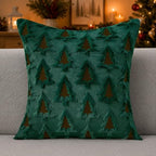 Christmas Pillow Covers 20x20 Set of 2 Green Brown Double Xmas Tree Pillow Covers Soft Plush Faux Fur Christmas, alternate