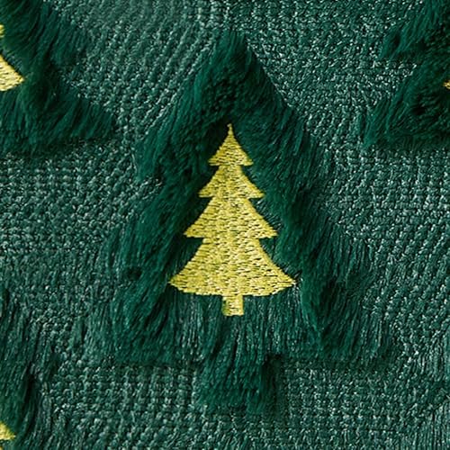 Christmas Pillow Covers 20x20 Set of 2 Green Double Xmas Tree Pillow Covers Soft Plush Faux Fur Christmas, alternate view 3