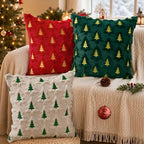 Christmas Pillow Covers 24x24 Set of 2 Beige Double Xmas Tree Pillow Covers Soft Plush Faux Fur Christmas, alternate view 5