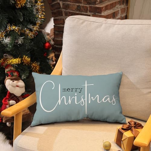 Christmas Pillow Covers Merry Christmas Throw Pillow Decorative Beige Cotton Cloth Linen Cloth Pillow Cover Sofa, alternate