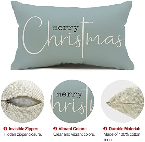 Christmas Pillow Covers Merry Christmas Throw Pillow Decorative Beige Cotton Cloth Linen Cloth Pillow Cover Sofa, alternate