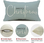 Christmas Pillow Covers Merry Christmas Throw Pillow Decorative Beige Cotton Cloth Linen Cloth Pillow Cover Sofa, alternate