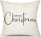 Christmas Pillow Covers Merry Christmas Throw Pillow Decorative Beige Cotton Cloth Linen Cloth Pillow Cover Sofa