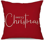 Christmas Pillow Covers Merry Christmas Throw Pillow Decorative Christmas Red Cotton Cloth Linen Cloth Pillow