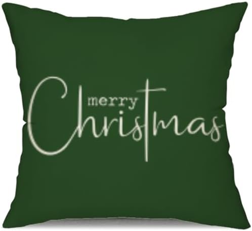 Christmas Pillow Covers Merry Christmas Throw Pillow Decorative Christmas Green Cotton Cloth Linen Cloth Pillow
