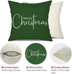 Christmas Pillow Covers Merry Christmas Throw Pillow Decorative Christmas Green Cotton Cloth Linen Cloth Pillow, alternate
