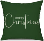 Christmas Pillow Covers Merry Christmas Throw Pillow Decorative Christmas Green Cotton Cloth Linen Cloth Pillow