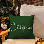 Christmas Pillow Covers Merry Christmas Throw Pillow Decorative Christmas Green Cotton Cloth Linen Cloth Pillow, alternate