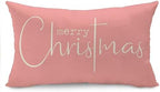 Christmas Pillow Covers Xmas Decorative Christmas Pink Cotton Cloth Linen Cloth Pillow Cover Sofa Cover