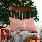 Christmas Pillow Covers Xmas Decorative Christmas Pink Cotton Cloth Linen Cloth Pillow Cover Sofa Cover, alternate view 4
