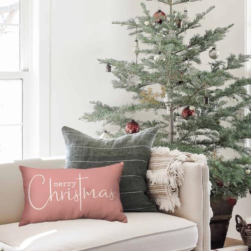 Christmas Pillow Covers Xmas Decorative Christmas Pink Cotton Cloth Linen Cloth Pillow Cover Sofa Cover, alternate view 5
