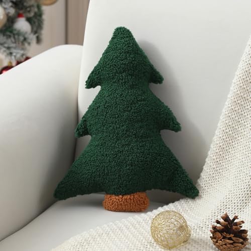 Christmas Pillows, Christmas Tree Pillow Cute Xmas Tree Shaped Plush Pillow Stuffed Christmas Decor for Party