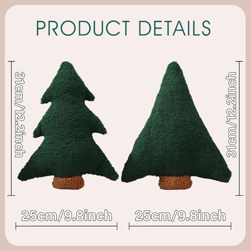 Christmas Pillows, Christmas Tree Pillow Cute Xmas Tree Shaped Plush Pillow Stuffed Christmas Decor for Party, alternate view
