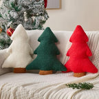 Christmas Pillows Set of 2 Beige Christmas Tree Shaped Soft Plush Christmas Decor Pillow for Party Xmas Winter, alternate