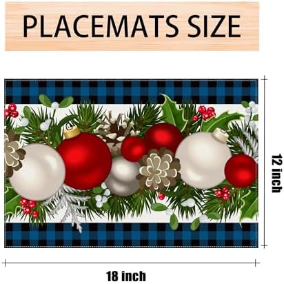 Christmas Placemats Set of 4, Xmas Decorations for Home Decor, alternate view 2