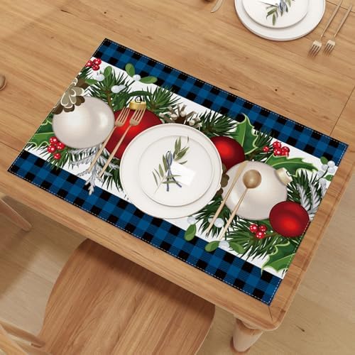 Christmas Placemats Set of 4, Xmas Decorations for Home Decor, alternate view 3