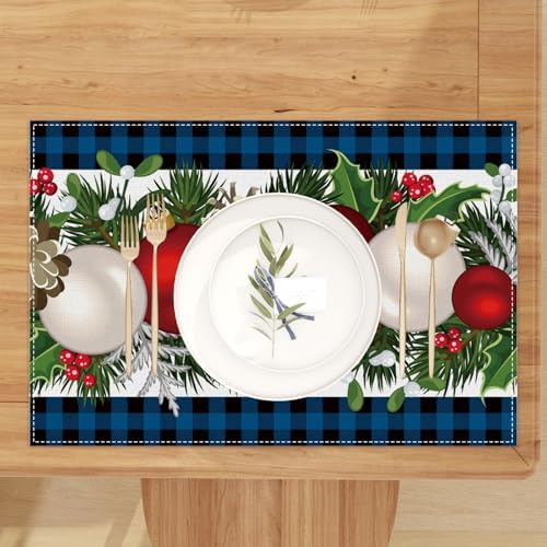 Christmas Placemats Set of 4, Xmas Decorations for Home Decor, alternate view 4