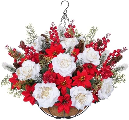 Christmas Poinsettias Hanging Baskets for Outdoors