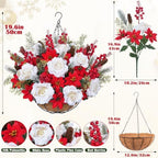 Christmas Poinsettias Hanging Baskets for Outdoors, alternate view 3