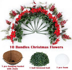 Christmas Poinsettias Hanging Baskets for Outdoors, alternate view 6